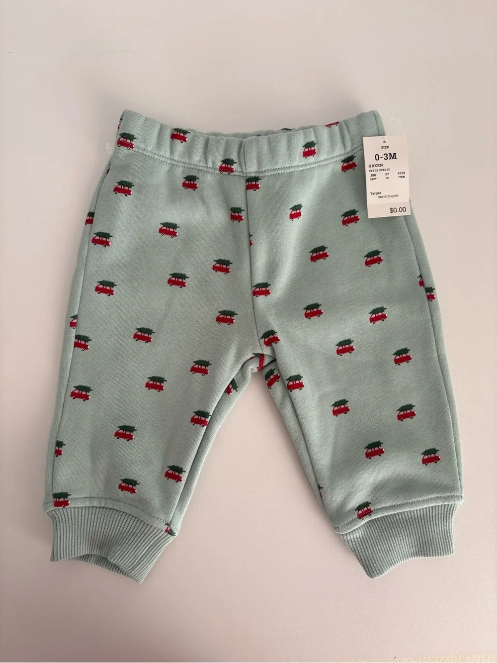 cloud island Baby Sweater in Light Gray with Red Car Print 0-3m